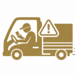 Truck driver negligence icon representing distracted driving, fatigue, and unsafe commercial truck operation