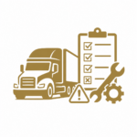 Truck maintenance and equipment failure icon representing brake failures, tire blowouts, and mechanical defects in commercial trucks